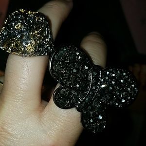 Two modern BLING RINGS PM252